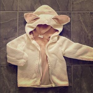 H&M Creme baby girl sweater with bunny ears